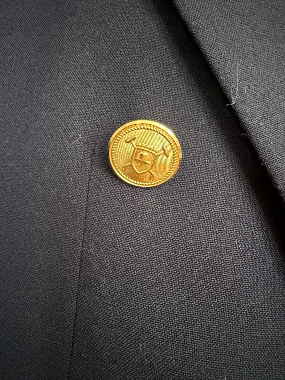Ralph Lauren Double-Breasted Navy Blazer with Gold Buttons - Picture 3 of 8